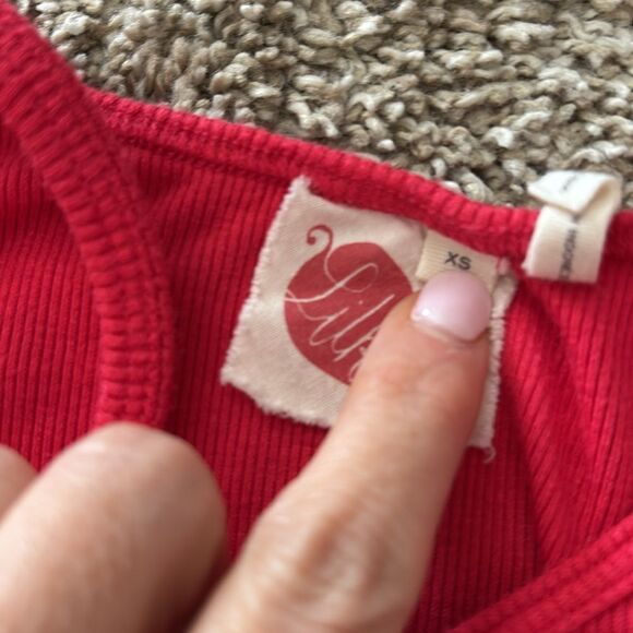 Anthropologie Lilka Red Ribbed Soft Tanktop XS - Picture 3 of 6
